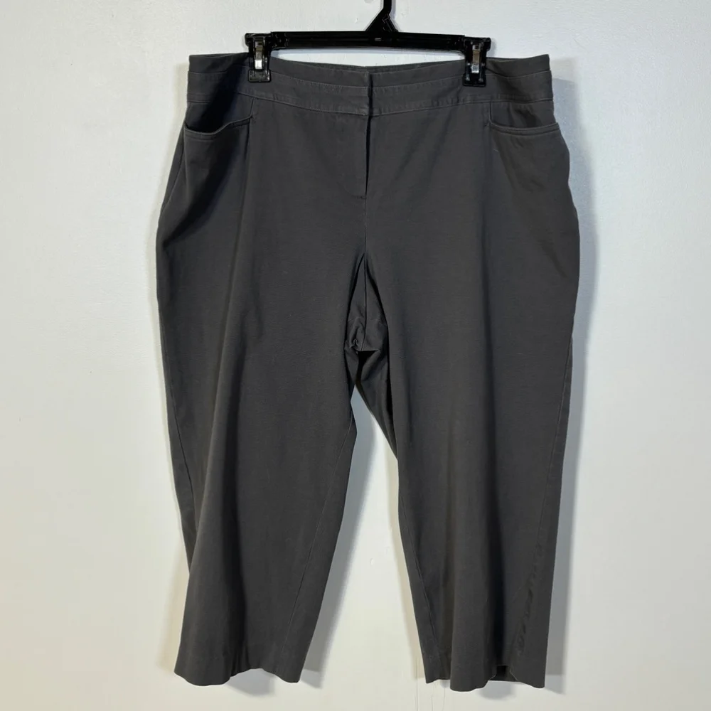 Lane Bryant Capri Pants Women’s Plus Size 16 Gray Zip Fly Back Pockets